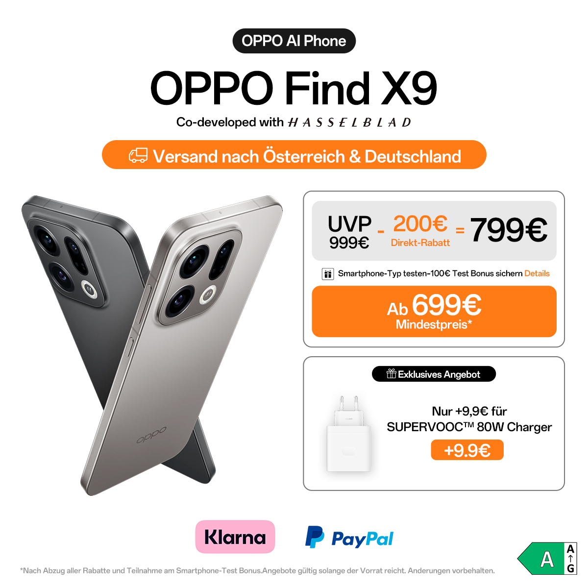 Oppo Find X9 um 699 Euro im Oppo Store